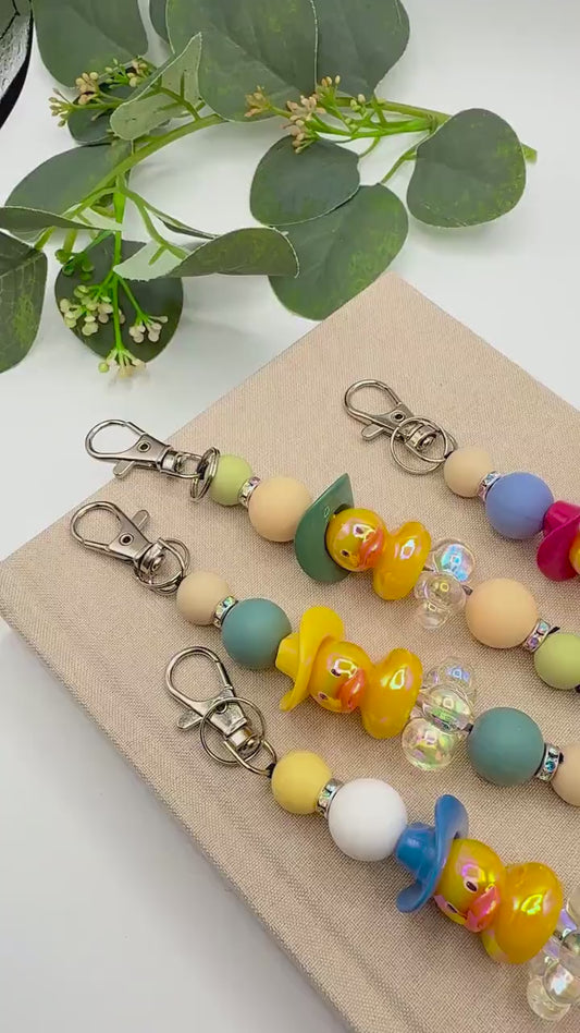 Cowboy Rubber Duck Keychain: Leather Tassel Bag Charm, Jeep Duck, Cruise Duck Gift
