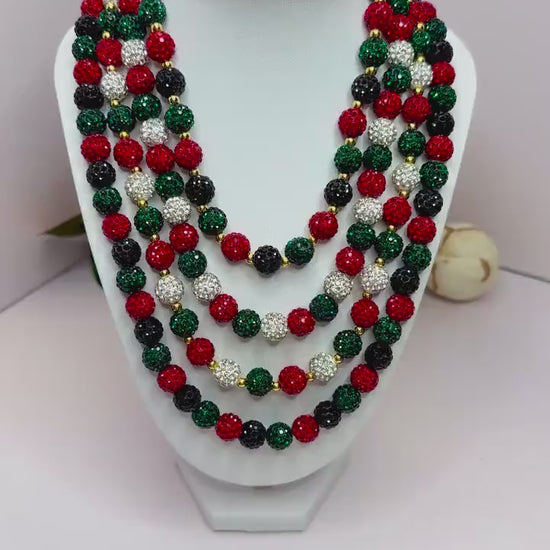 Holiday Rhinestone Beaded Necklaces